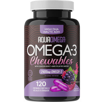 AquaOmega Omega-3-High DHA - CHEWABLE Softgels 120