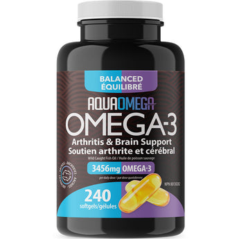 AquaOmega Omega-3 Balanced Arthritis & Brain Support - 240 Softgels