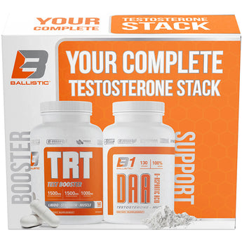 Ballistic Supps Testosterone Stack - TRT (160cp) + DAA (130g) - 160 Capsules + 140 Grams