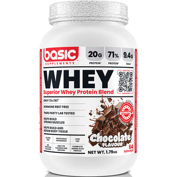 Basic Supplements Whey Protein Blend - 4lbs / 64 Servings *Value Size!*