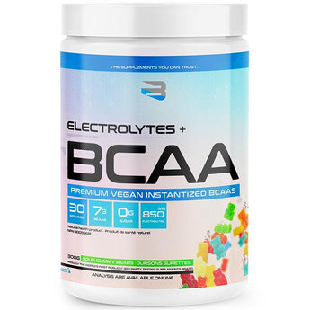 Believe Supplements Electrolytes + BCAA - 300 Grams - Sour Gummy Bear (Expires 11/31/2025)