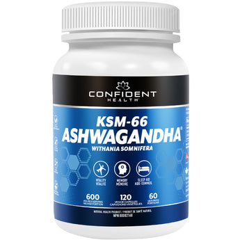 Confident Health KSM - 66 Ashwagandha - 120 Veggie Capsules