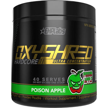 EHP Labs OxyShred Hardcore - 248-276 Grams   Poison Apple  Expires 01/25/2025