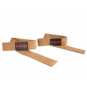 Grizzly Fitness Leather Lifting Straps (One Size Fits All)