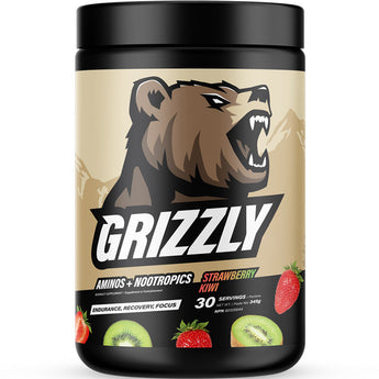 GRIZZLY Supplements Aminos+Nootropics 30 Servings - Strawberry Kiwi