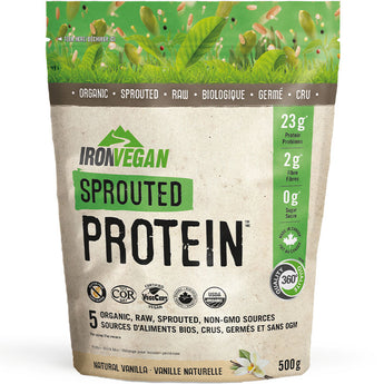 Iron Vegan Sprouted Protein - 500 Grams / 16 Servings - Natural Vanilla *DOOR CRASHER*