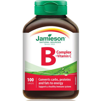 Jamieson B Complex + Vitamin C - 100 Caplets  (Best Before 09/31/2024)