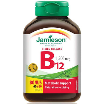 Jamieson B12 Time Release 1,200mcg *BONUS SIZE* - 60 + 20 Tablets