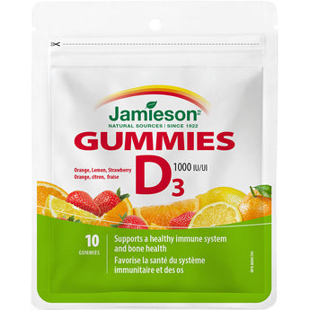 Jamieson Vitamin D3 1000iu Gummies - 10 Gummies