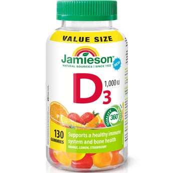 Jamieson Vitamin D3 1000iu Gummies *VALUE SIZE* - 130 Gummies