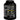 A large black plastic tub of protein powder shown from the back, displaying the detailed nutrition facts label with white, yellow, and gray text on a solid white background.