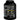 A large black plastic tub of protein powder shown from the back, displaying the detailed nutrition facts label and ingredients on a plain white background.