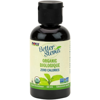 NOW Organic Stevia Liquid Extract Sweetener - 60 ml (expires 10/2024)