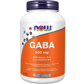 NOW GABA 500mg with B-6 - 200 Capsules