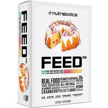 Nutrabolics FEED Vegan Bar - 12 x 65g - Glazed Cranberry Lemon Cake