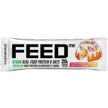 Nutrabolics FEED Vegan Bar - 65g/Single Bar - Glazed Cranberry Lemon Cake