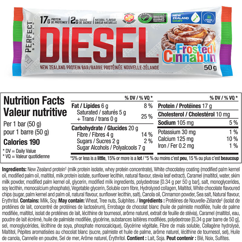 Power-packed with 16-17 grams of muscle-fueling protein, Diesel New Zealand Protein Bars are here to make your gains unstoppable! Crush your goals while keeping it lean with only 190-210 calories! – Supplements