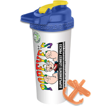 Popeye's Supplements Shaker Cup "Typhoon w/Handle" with Blue Top - Pride