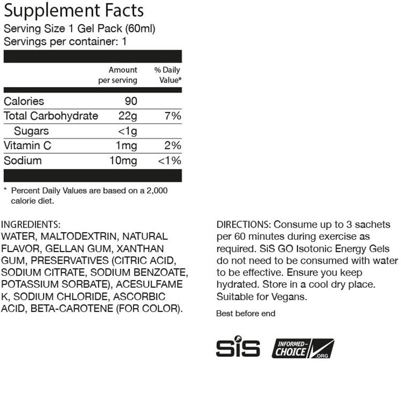 MM SIS Go Isotonic Energy Gel 5 Pack - Fast Absorption, Endurance Fuel For Running, Cycling & Triathlons - Performance Boost For Athletes (Lemon & Lime