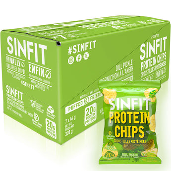 Sinfit Protein Chips - 7 x 48g Bags  NEW Dill Pickle  *PRE BOXING WEEK SALE DOORCRASHER*