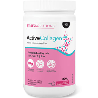 Smart Solutions Active Collagen Powder -- Organic Raspberry - 220 Grams