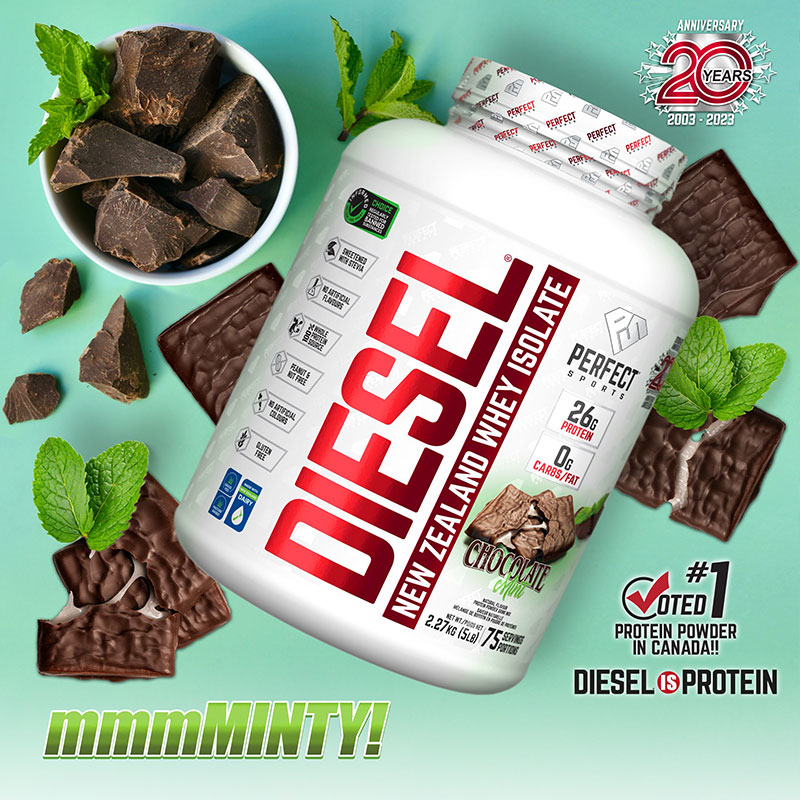 PERFECT Sports - DIESEL New Zealand Whey Protein, Grass-Fed +  Pasture-Raised Whey Protein Powder, Gluten-Free, Chocolate Obsession, 2  lbs, Whey Protein, 2lb 